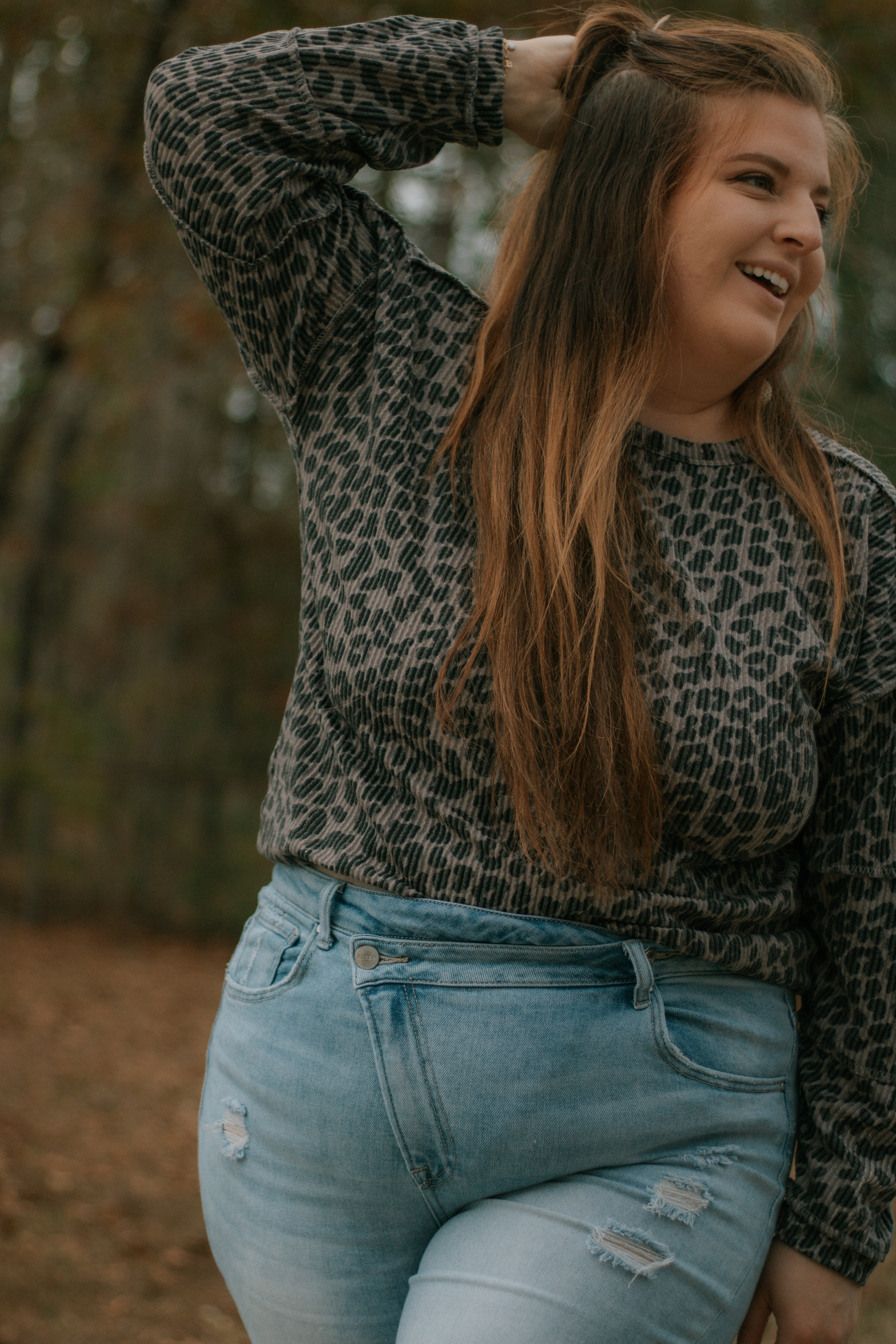 Charcoal Cheetah Top - S