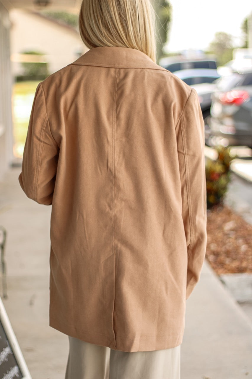Mocha Cream Oversized Blazer