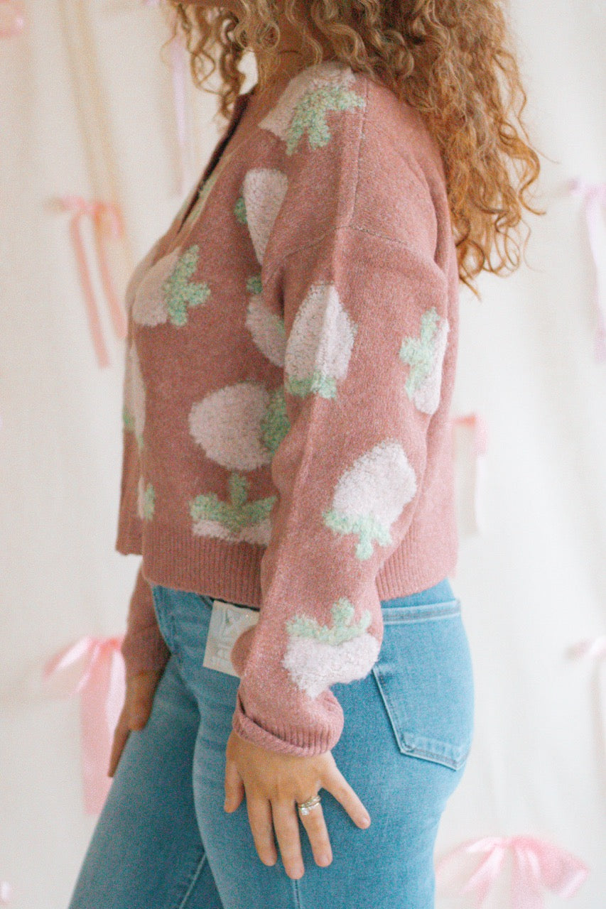 Strawberry Rosé Cardigan