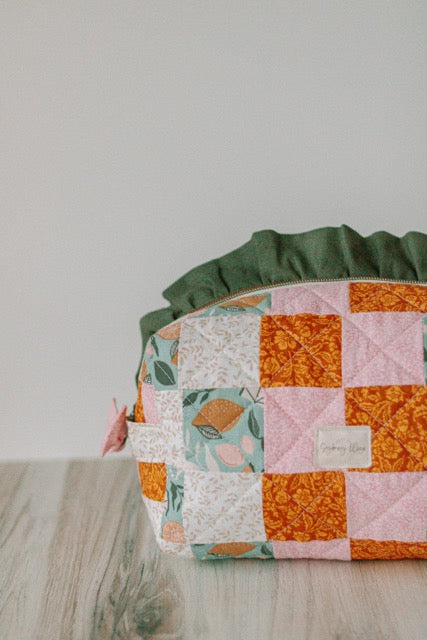 Pink Lemonade Splash | Jumbo Quilted Makeup Bag