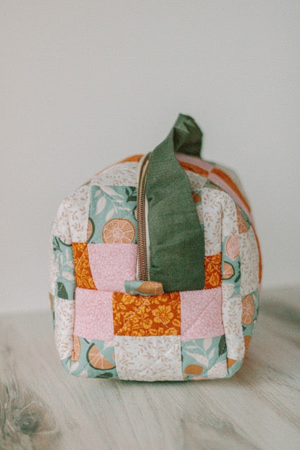 Pink Lemonade Splash | Jumbo Quilted Makeup Bag
