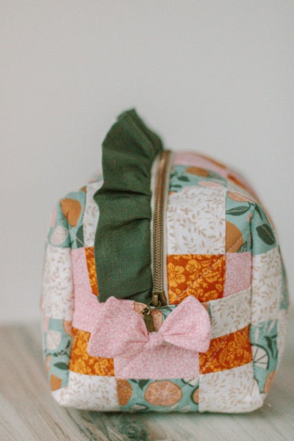Pink Lemonade Splash | Jumbo Quilted Makeup Bag
