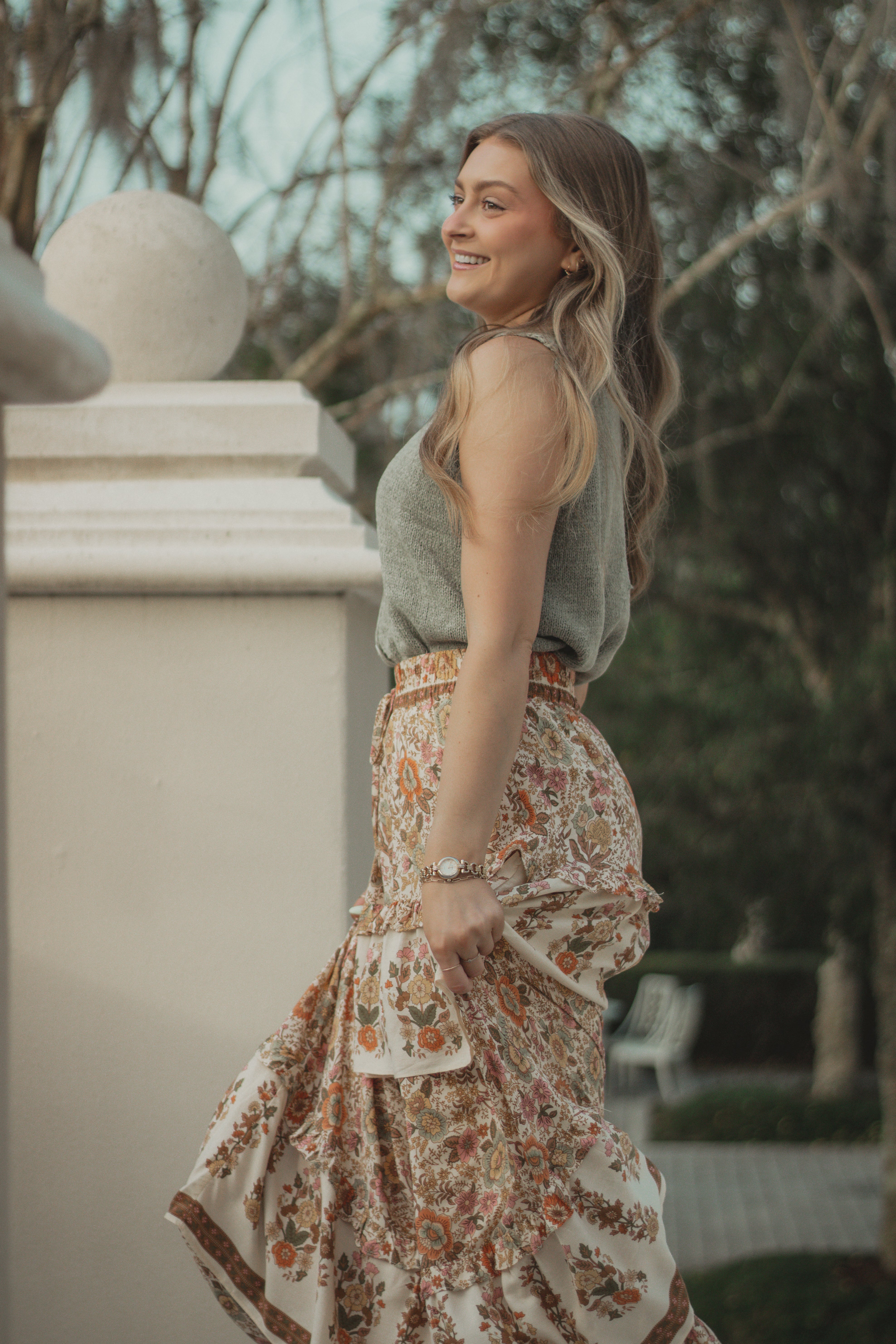 Wildflower Daydream Midi Skirt - L