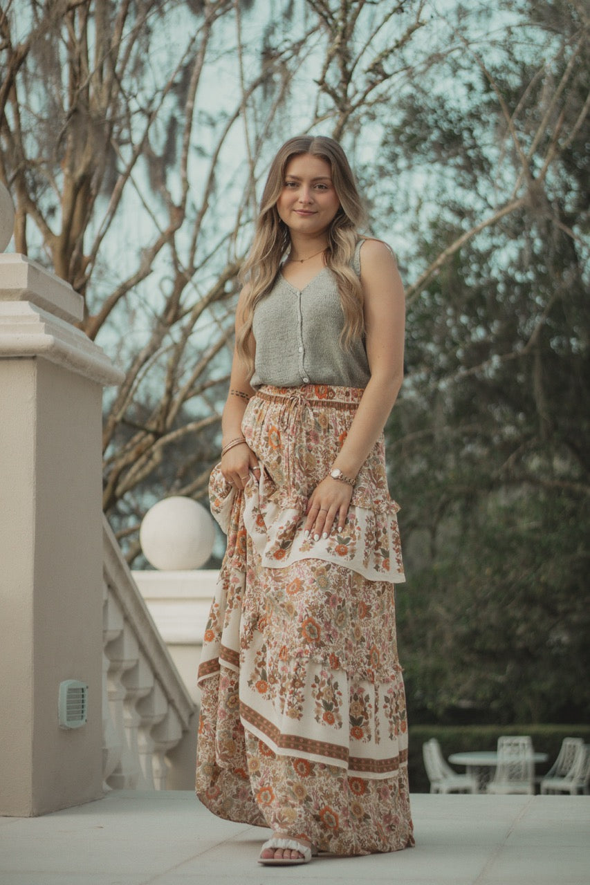 Wildflower Daydream Midi Skirt - L