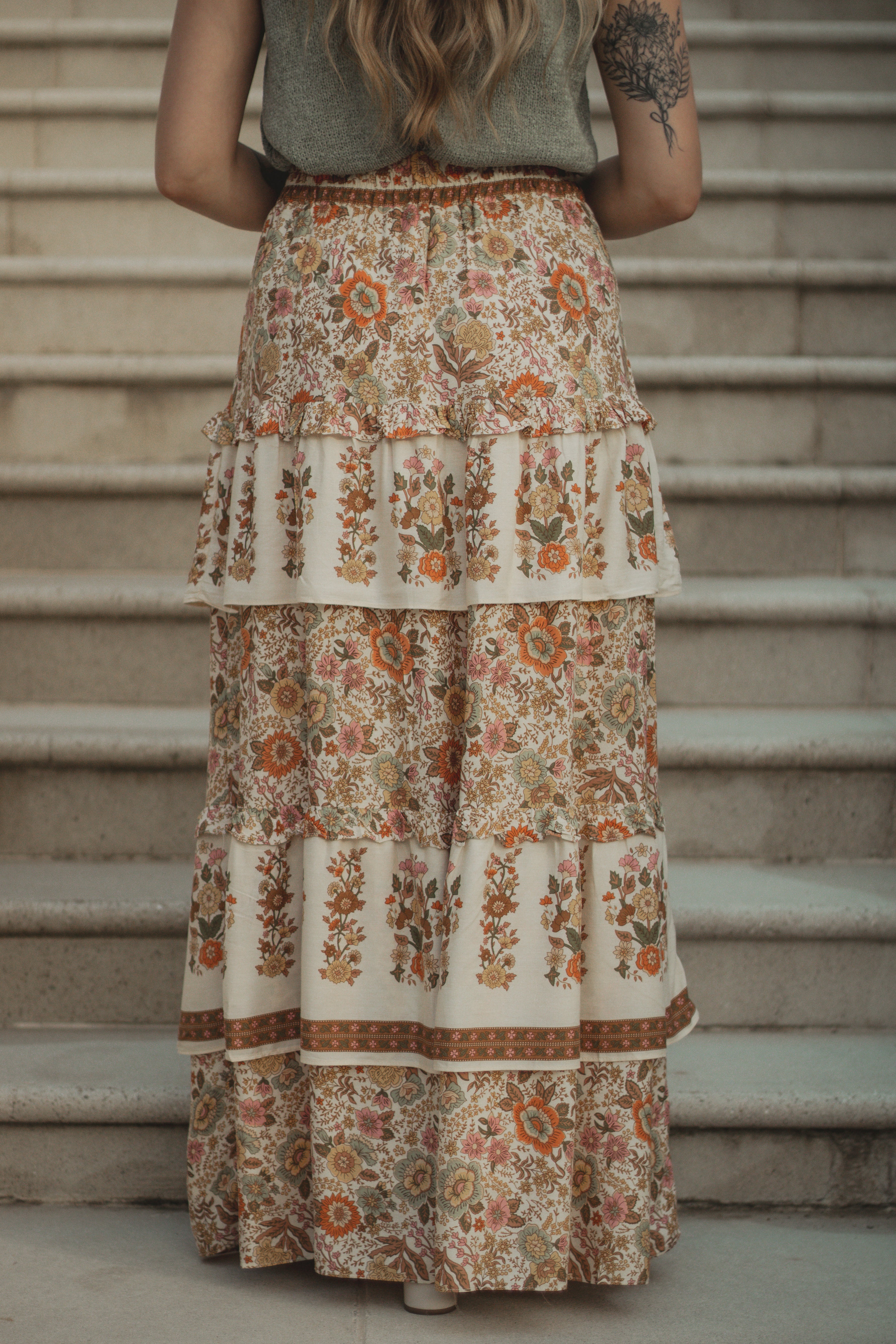 Wildflower Daydream Midi Skirt - L
