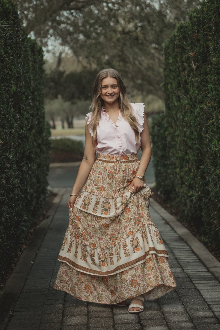 Wildflower Daydream Midi Skirt - L