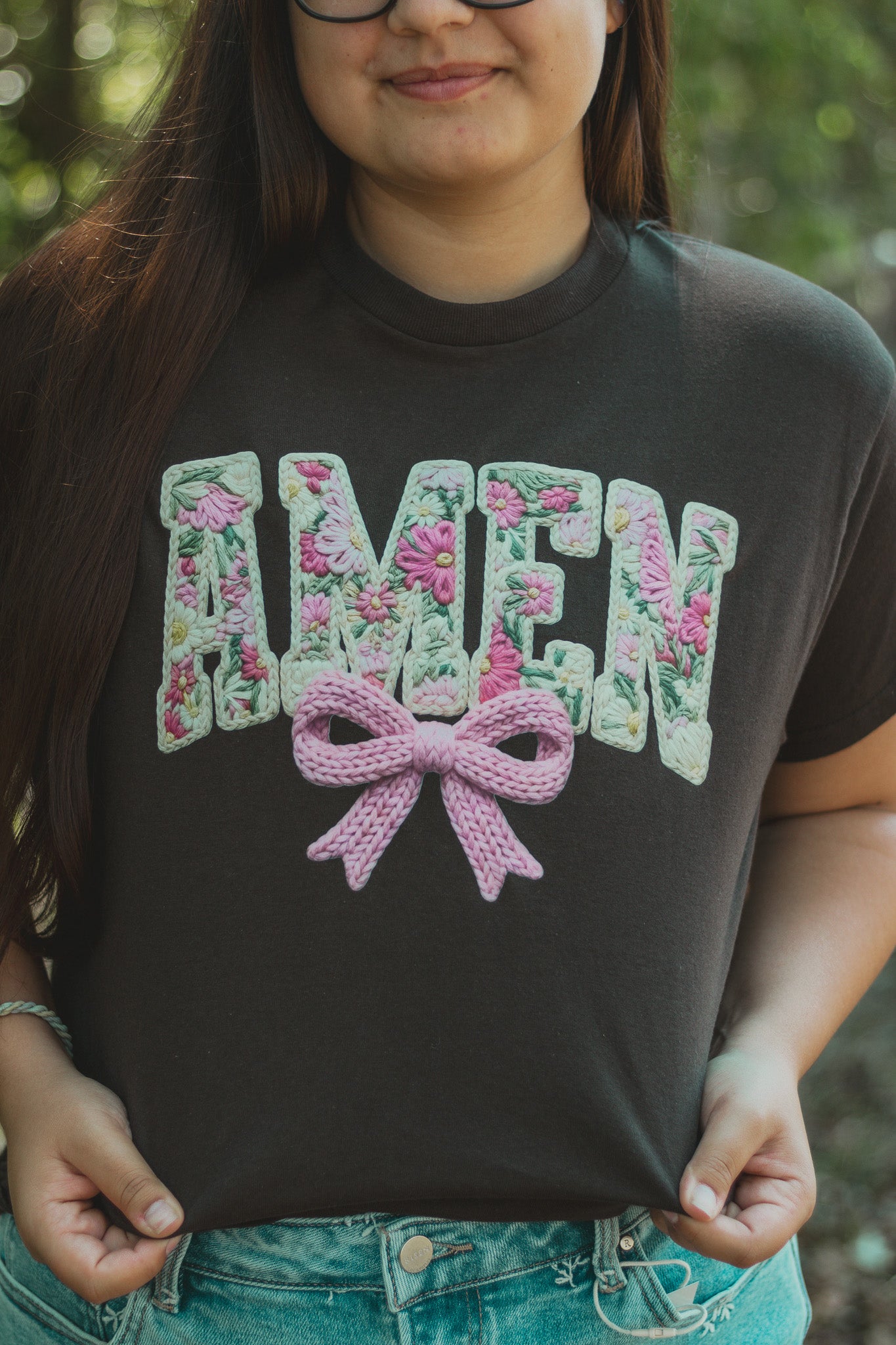 Brown Amen Graphic Tee - M