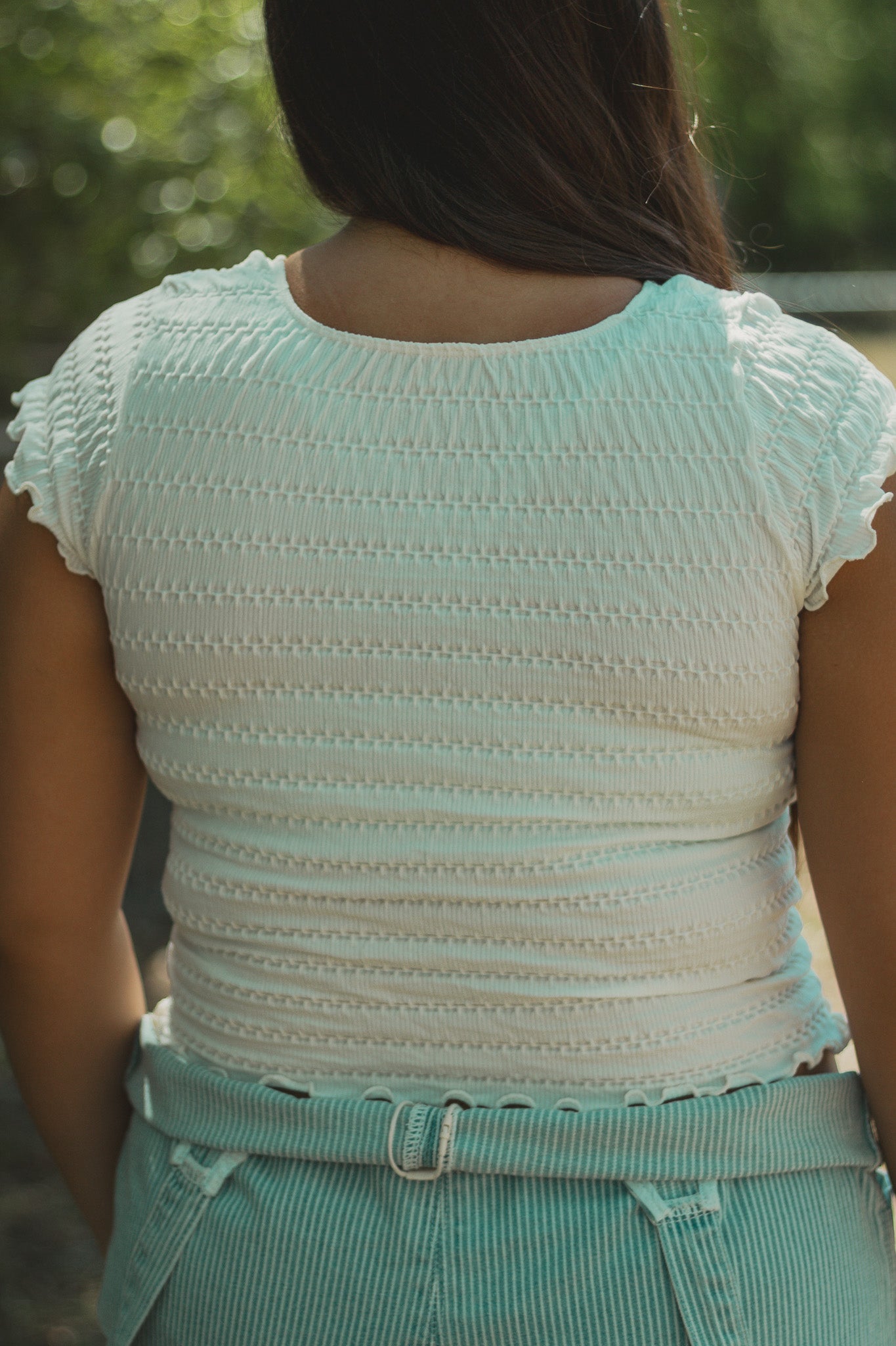 Cloud Puff Smocked Seamless Reversible Top
