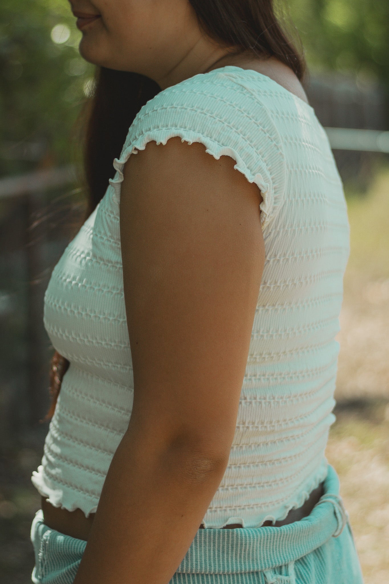 Cloud Puff Smocked Seamless Reversible Top