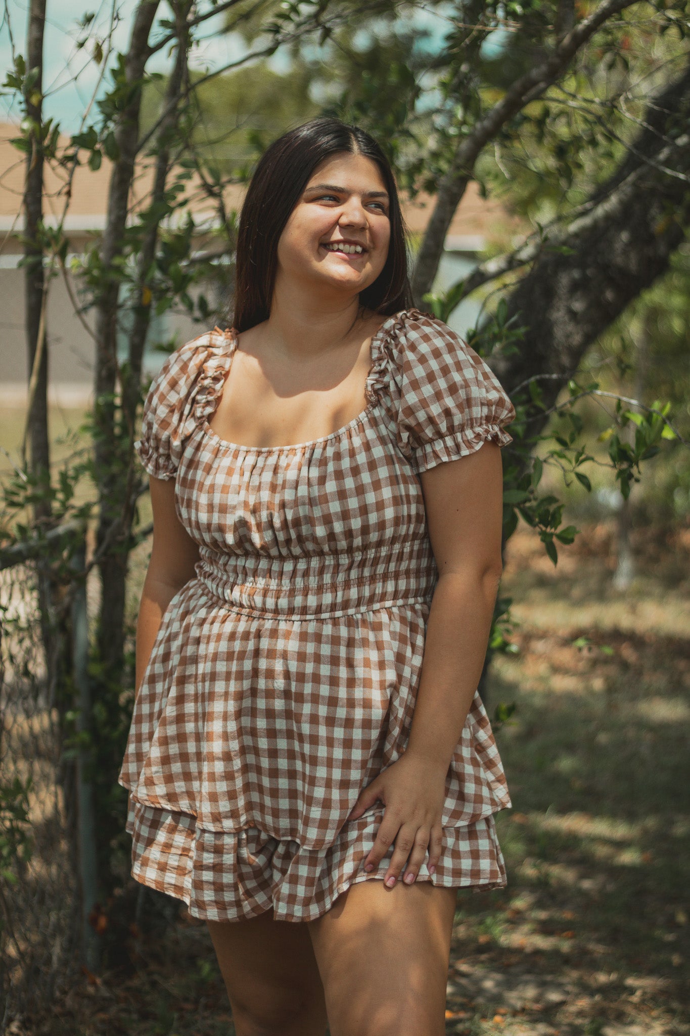 Teddy Bear Gingham Romper
