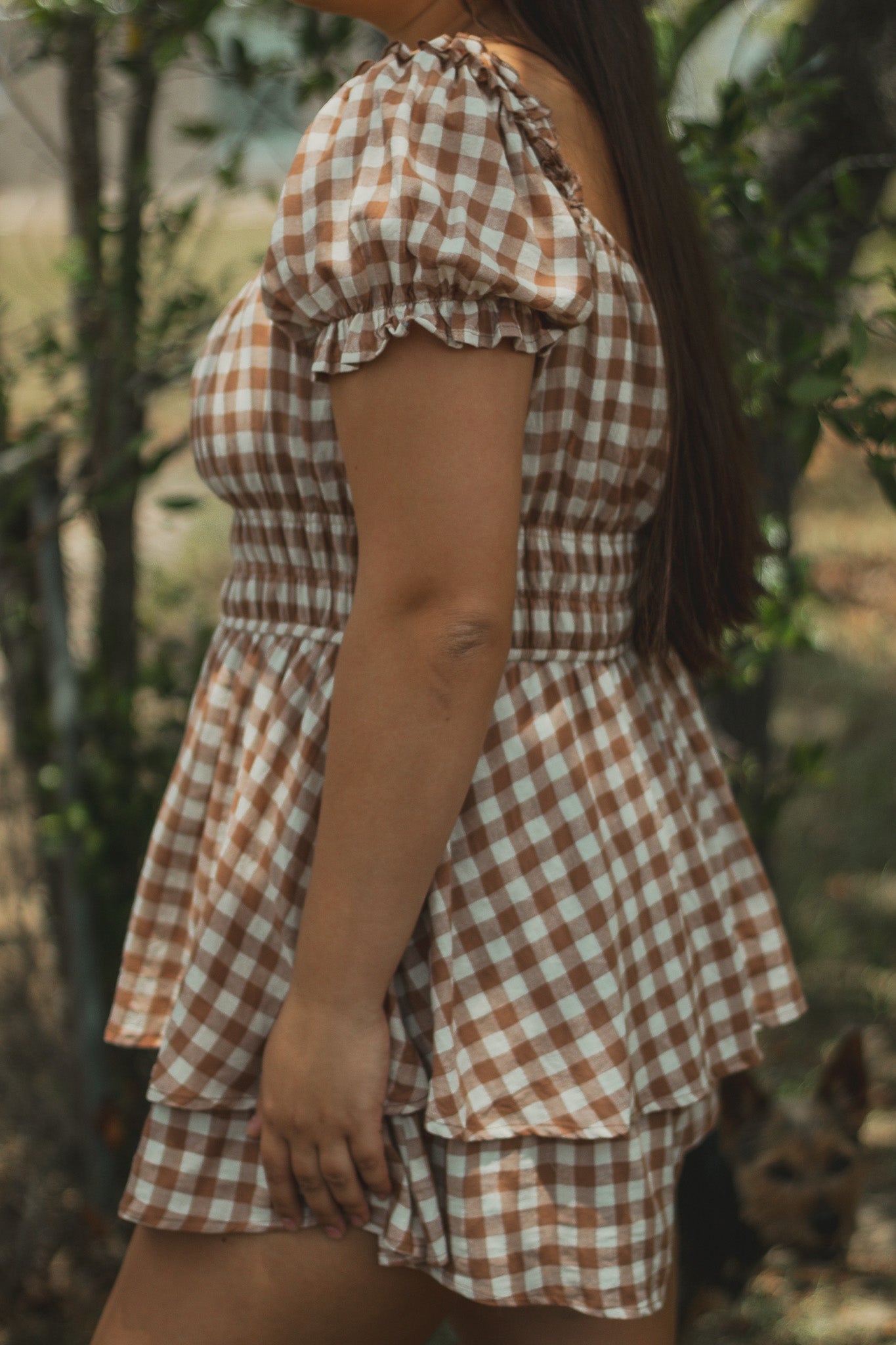 Teddy Bear Gingham Romper