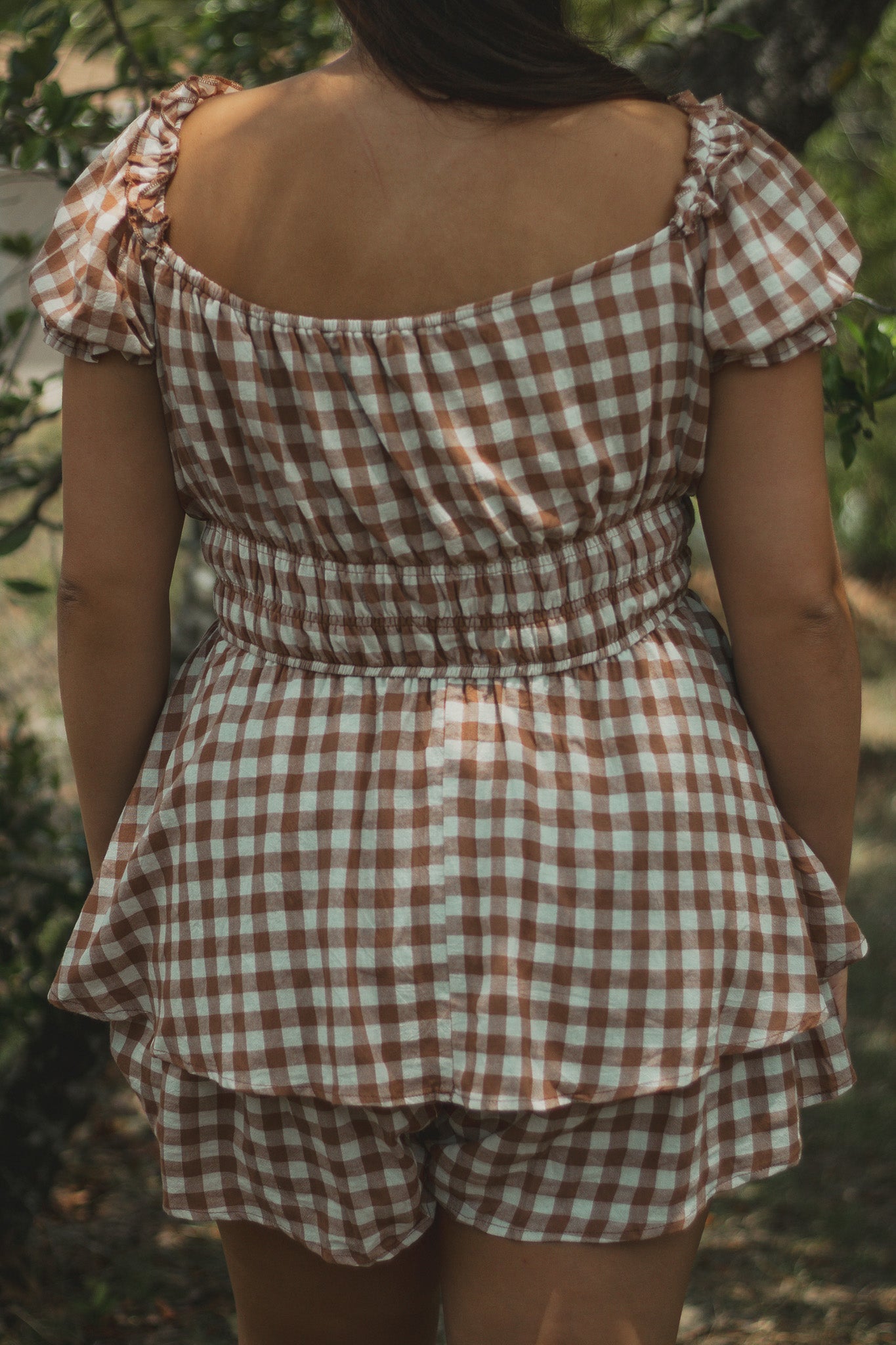 Teddy Bear Gingham Romper