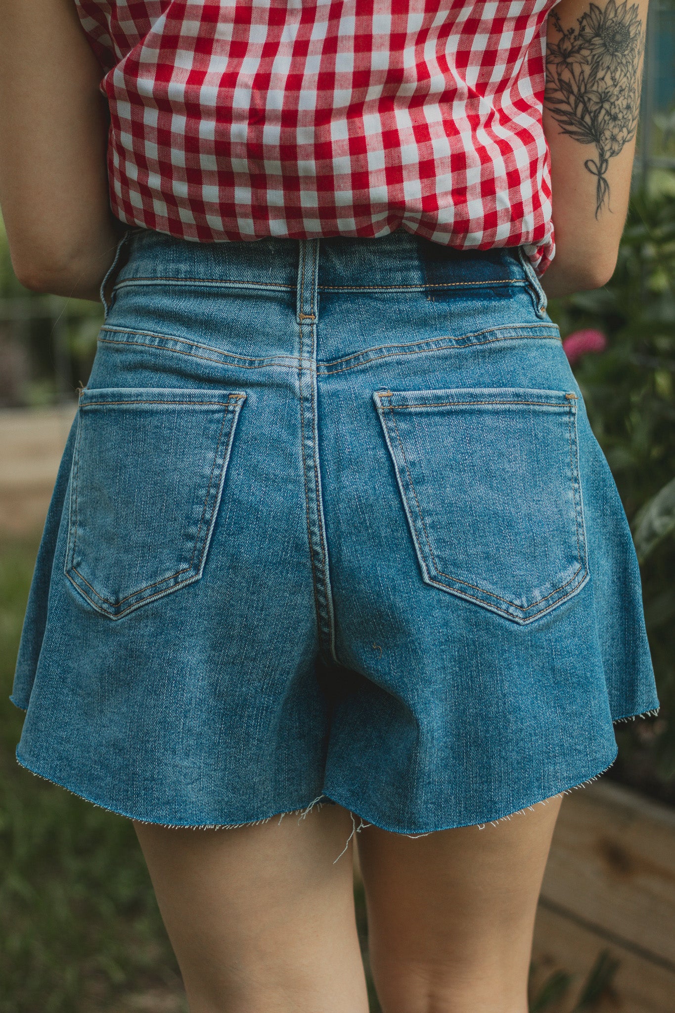 Blueberry Patch Stretchy Denim Shorts