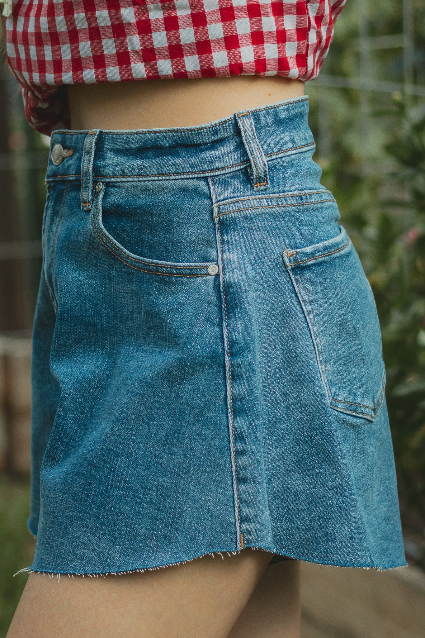 Blueberry Patch Stretchy Denim Shorts