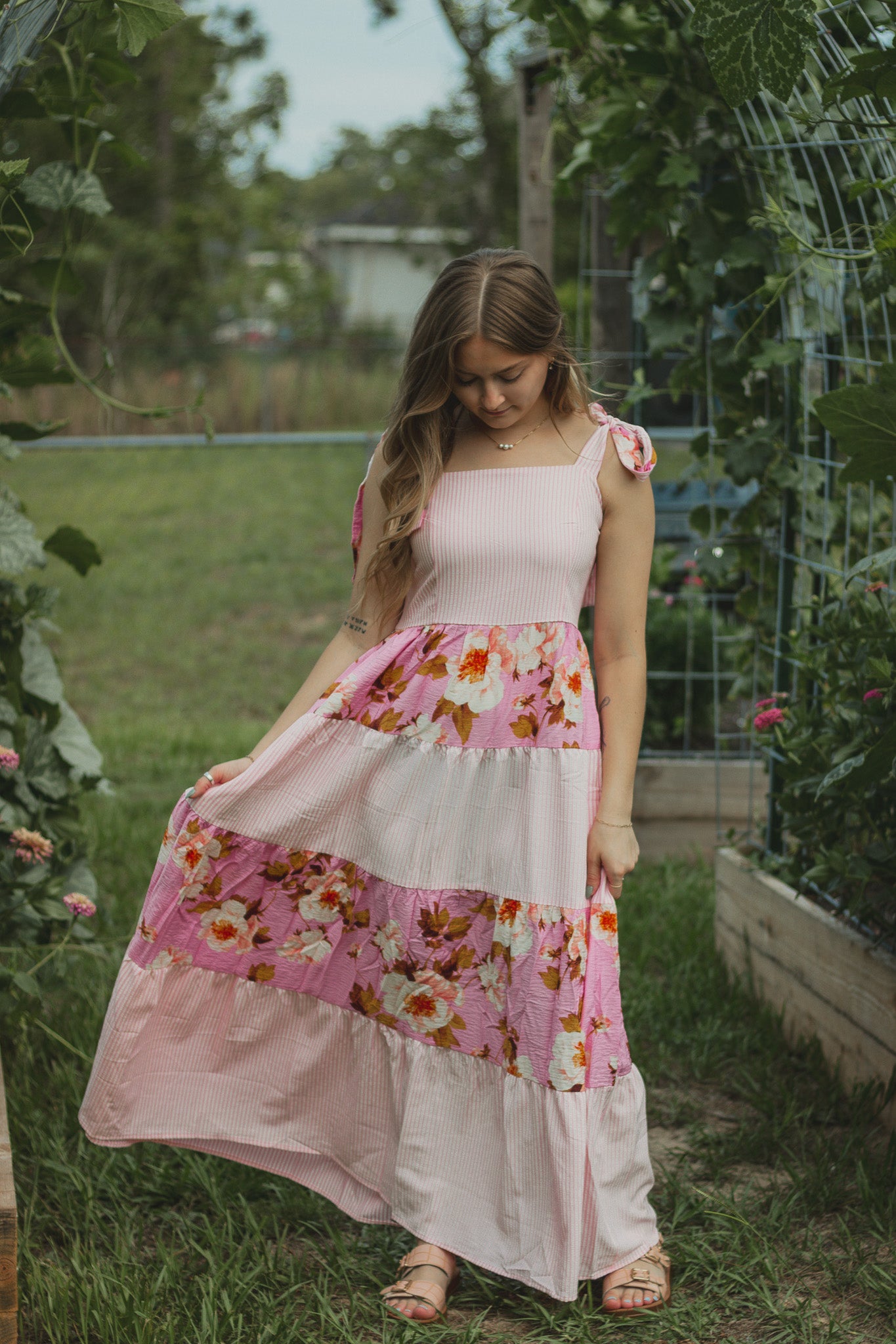 Floral Patch Maxi Dress