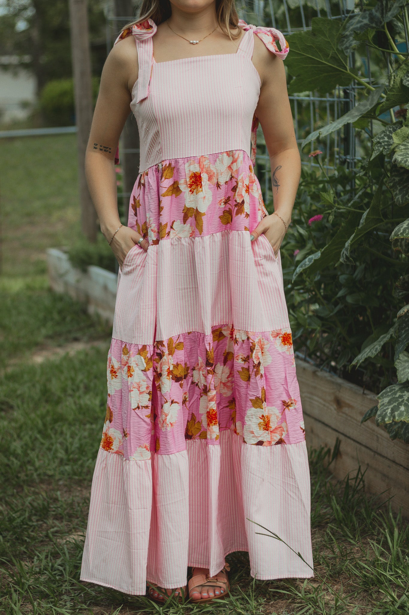 Floral Patch Maxi Dress