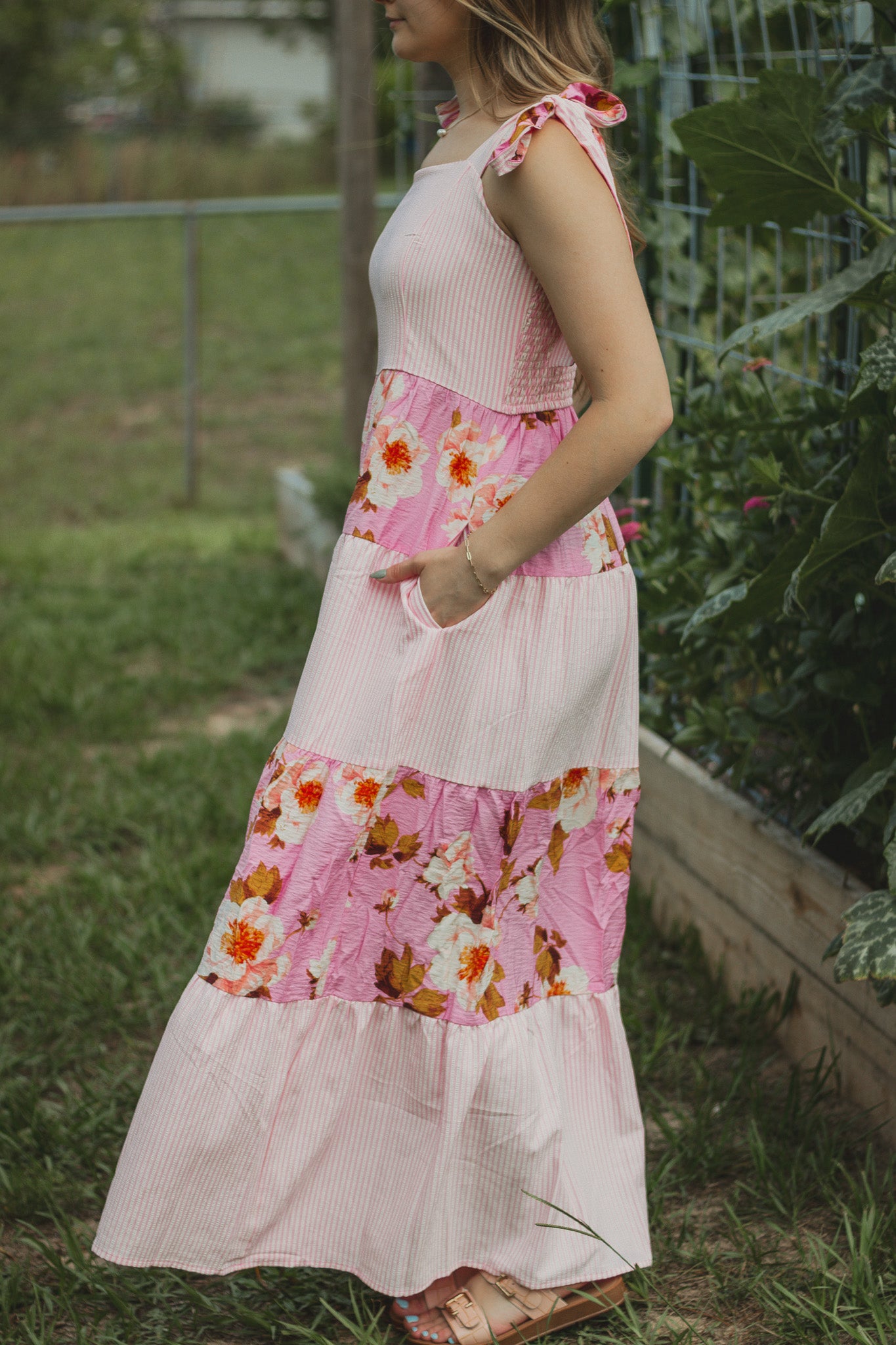 Floral Patch Maxi Dress
