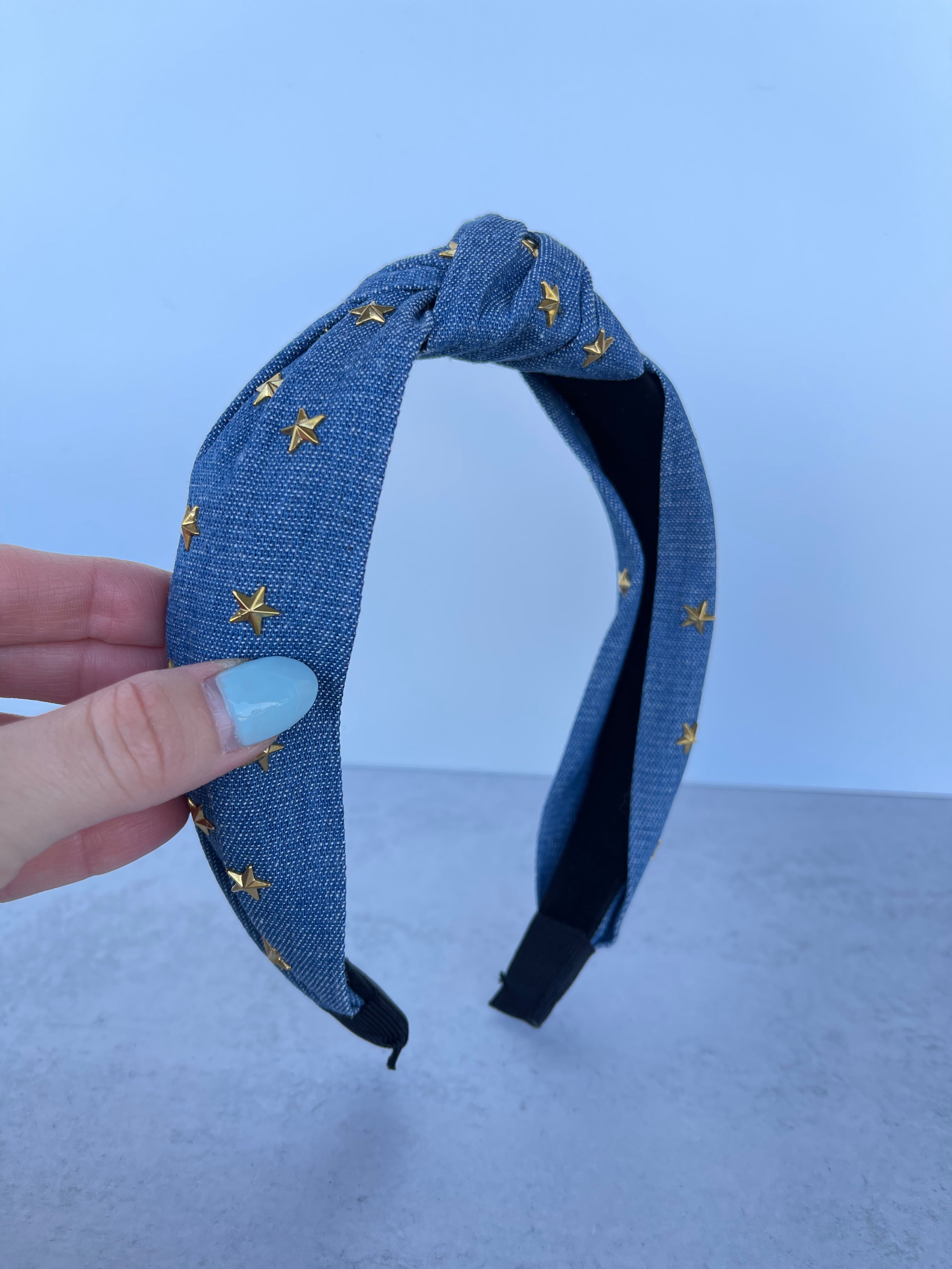 Denim Star Headband