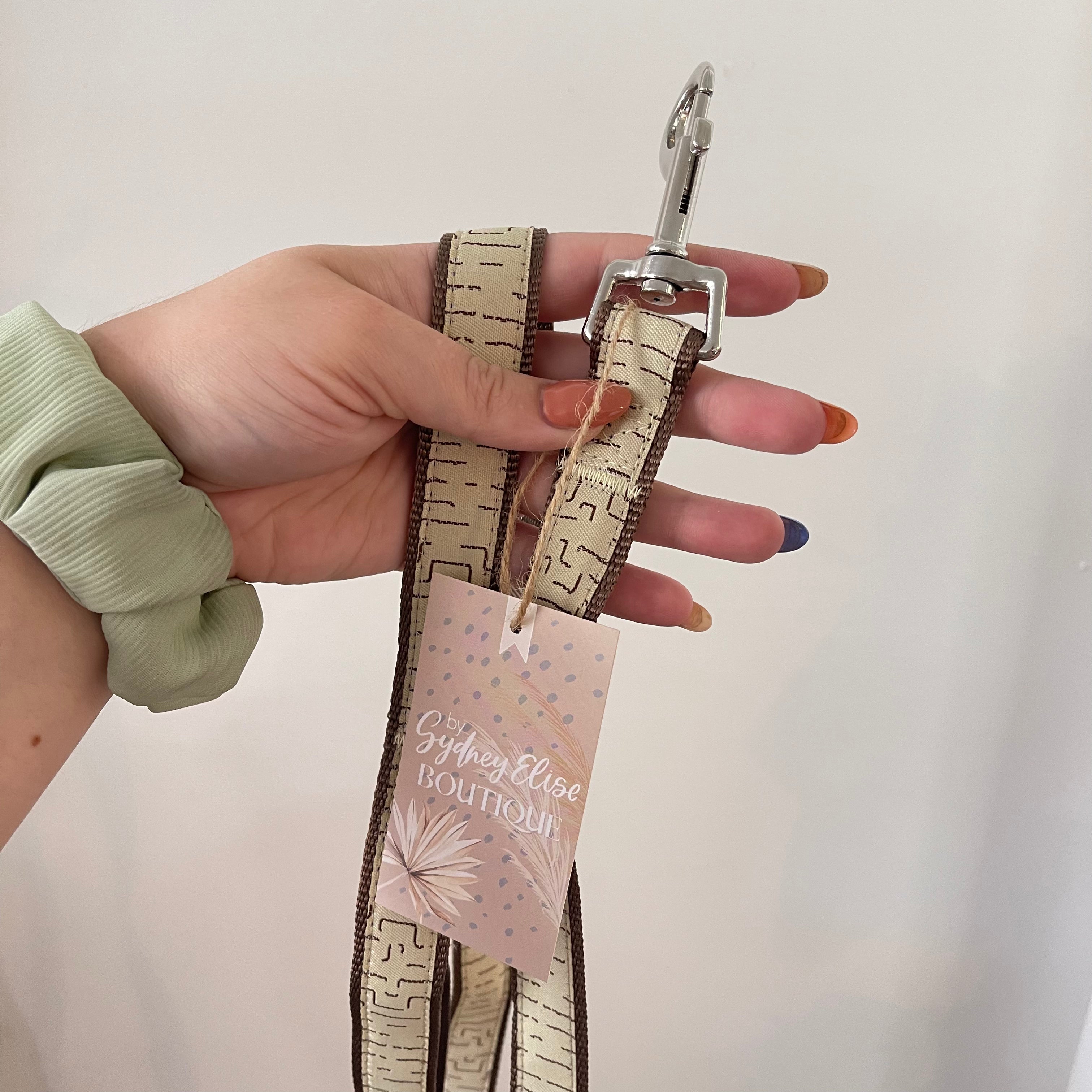 Tan Geometric 6ft Leash